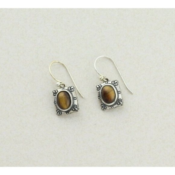 Unbranded Jewelry - Sterling Silver Cat's Eye Quartz Earrings Dangle Drop Earrings
